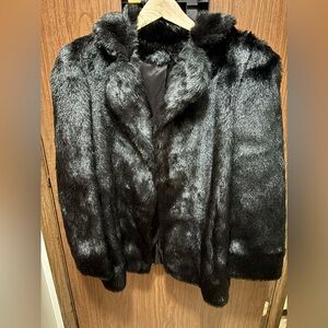 Vintage 80s Black Rabbit Fur Coat | Old Hollywood Glam | Genuine Fur
